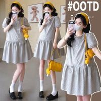ราคา ชุดคลุมท้องฤดูร้อนผ้าฝ้ายแท้ลดอายุชุดเดรสพิมพ์ลายลายจุด (50863984757)