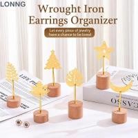 ราคา LONNG ที่วางต่างหู ฐานไม้เดสก์ท็อปตกแต่งเครื่องประดับยืนแสดงต่างหู โลหะทนทานเหล็กต่างหูชั้นวางต่างหูสตั๊ด (53617591306)