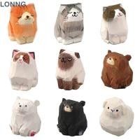 ราคา LONNG แกะสลักรูปปั้นแมว แกะสลักของเล่นเด็กไม้หมีหุ่น สร้างสรรค์ไม้ตกแต่งบ้านประติมากรรมเดสก์ท็อป Knick knack (53217696707)