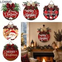 ราคา LONNG ป้ายประตูคริสต์มาส แขวน 2D แบนไม้ป้ายคริสต์มาส Merry Christmas Festive สไตล์ไม้คริสต์มาสแขวนเครื่องประดับตกแต่งประตู (52767762752)