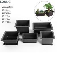 ราคา LONNG กระถางดอกไม้ระเบียงสี่เหลี่ยมสี่เหลี่ยมผืนผ้าบอนไซพลาสติก (50267428396)
