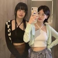 ราคา เสื้อสายเดี่ยวไขว้หน้า เอวลอย ผ้าคอตตอน สายเดี่ยว สายฝอ จะอดใจไหวเหรอ ครอป (23516987325)