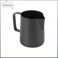 ราคา YVETTPH เหยือกกาแฟกาแฟ สแตนเลส Matte Black Milk Frothing Pitcher แบบพกพา 350ml 11 8oz โดยไม่ต้อง Scale พร้อมที่จับ Latte Art ถ้วยกาแฟทํา (53669193132)