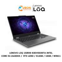 ราคา LENOVO LOQ 15IRX9 83DV0039TA NOTEBOOK (โน๊ตบุ๊ค) INTEL CORE I5-13450HX / RTX 4050 6GB GDDR6 / RAM 16 GB / SSD 512 GB / WIN 11 HOME / ประกันศูนย์ 3 ปี (3874)