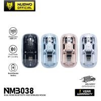 ราคา [สินค้ารับประกัน 1 ปี] Nubwo NMB038 Mouse Dual Mode Wireless Bluetooth เมาส์ไร้สาย ไร้เสียง ไวเลสบลูทูธ มีให้เลือก 4 สี (25023040418)