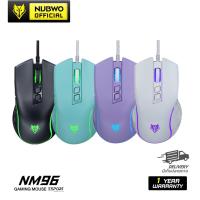 ราคา [สินค้ารับประกัน 1 ปี] Nubwo NM96 Gaming Mouse เมาส์เกมมิ่ง Silence Click ปรับ DPI ได้สูงสุด 3600 มี 7 ปุ่ม ปรับสีไฟได้ (19230222219)