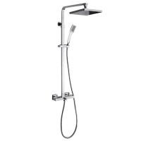 Karat Faucet ก๊อกผสมยืนอาบติดผนัง พร้อมชุดฝักบัว Rain Shower และฝักบัวสายอ่อน รุ่น KRS-010-780