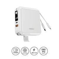 ราคา Remax Power Bank ความจุ 15,000 mAh (W1501) - แบตสำรอง ชาร์จไว มีสายชาร์จและปลั๊กในตัว พาวเวอร์แบงค์ (D2100760)