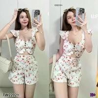 ราคา Garden Clothes ชุดเซ็ท SET 2 ชิ้นเสื้อไหล่ระบาย + กางเกงขาสั้น .. สีแดง (1732218738075601599)