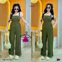 ราคา Garden Clothes ชุดจั๊มสูท จั๊มสูทยาวสายเดี่ยว+เชือกผูกเอว 13528 สีเขียวขี้ม้า (1732218713025252031)