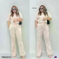 ราคา Garden Clothes ชุดเซ็ท SET 2 ชิ้น #BIGSIZE เสื้อครอป + กางเกงขาม้า .. สีครีม (1732225634420951743)