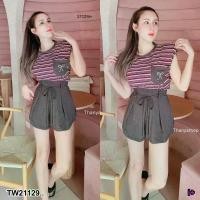 ราคา Garden Clothes ชุดเซ็ท SET 2 ชิ้น เสื้อไหล่ล้ำ + กางเกงขาสั้น .. สีแดง (1732218738032544447)