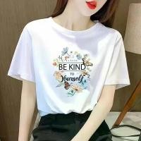 ราคา เสื้อยืดแขนสั้นผ้าฝ้ายสีขาว สำหรับผู้หญิง ทรงหลวมและกระชับสัดส่วน อเนกประสงค์ ดีไซน์ไม่ซ้ำใคร ความรู้สึกระดับไฮเอนด์ ไหล่ปกติ เสื้อผู้หญิง เหมาะสำหรับฤดูร้อน เสื้อ โอวี พี ของ แท้ เสื้อ cc (1732300269
