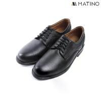 ราคา [COD] [พร้อมส่ง] [จัดส่งทันที] MATINO SHOES รองเท้าชายคัทชูหนังแท้ รุ่น MC/B 5007 - BLACK (1732122293693877157)