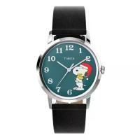 ราคา TIMEX TW2V63200 Marlin® Hand-Wound x Snoopy Holiday นาฬิกาข้อมือผู้หญิง สายหนัง สีดำ หน้าปัด 34 มม. (1729751386947685139)