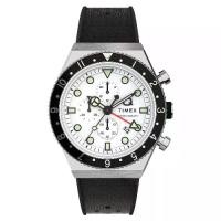 ราคา TIMEX TW2V70100 Q Chronograph นาฬิกาข้อมือผู้ชาย สายซีลีโคน สีดำ-ขาว หน้าปัด 40 มม. (1730373819265354515)