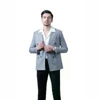 ราคา KINGMAN Double breasted checked gray สั่งตัดสูท สูทสั่งตัด ตัดสูท งานคุณภาพ สูทชาย สูทหญิง สูท ร้านตัดสูท (1729625093057841161)