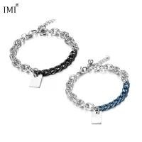 ราคา สร้อยข้อมือ Unisex สไตล์คู่รัก ดีไซน์สองสี แบรนด์อินเทรนด์ เครื่องประดับ กรอบ พระ ทองอิตาลี แท้ (1731572340926153986)