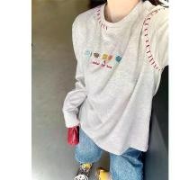 ราคา เสื้อยืดแขนยาวปักลายดอกไม้สีสันสดใส Nanyou สำหรับผู้หญิง ดีไซน์ขี้เกียจและสวย มีสไตล์ เสื้อเล็กกระทัดรัด เสื้อยืด cc งานป้าย เสื้อ ผ้า สาว อวบ มือสอง สภาพดี เสื้อยืด past (1732276770710850533)