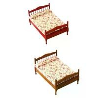 ราคา โมเดลเตียงคู่บ้านตุ๊กตา, สเกล 1:12, เตียงจิ๋ว, เฟอร์นิเจอร์ห้องนอน, สำหรับตกแต่งห้องนอน, โมเดลเตียงคู่ (1731525086575166695)