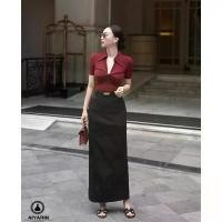 ราคา ชุดเซตกระโปรง เสื่อคอปก+กระโปรงยาว+เข็มขัด งานป้าย aiyarin สินค้าขายดี (1731784811495720155)