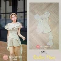 ราคา SML ชุดเซ็ท เสื้อปาดไหล่แต่งระบาย+กางเกงขาสั้น เซ็ตสีครีม เซ็ทผ้าทวิต งานป้าย VR Signature Women Clothing ผู้หญิง แอน โท เนีย สูท สี ขาว มุก เด้งดึง คาราเมล สาว เชียร (1731247211079502781)