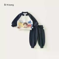 ราคา เสื้อผ้าเด็ก Youbao ฤดูใบไม้ผลิมาใหม่ ชุดเสื้อสเวตเตอร์คอปกโปโลพิมพ์ลายการ์ตูน กางเกงวอร์มสีทึบ ดีไซน์รัดข้อมือ ชุดสองชิ้น (1731805599200085823)