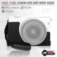 ราคา เคสกล้อง Canon EOS M10 M100 M200 ฮาฟเคส เคส หนัง กระเป๋ากล้อง อุปกรณ์กล้อง เคสกันกระแทก - PU Leather Camera Half Case Ba จัดส่งจากกทม (1731709583051228616)
