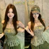 ราคา Have U1เสื้อผ้าแฟชั่นสวยๆใหม่ล่าสุด เสื้อเกาะอก ไหมพรม สม๊อคยืนลายเสือ สไตล์โคเรีย U211 (1731873462316074420)