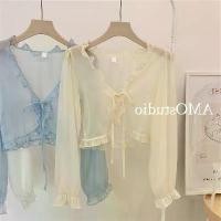 ราคา เสื้อซีทรู แขนยาว เสื้อกันแดด สำหรับผู้หญิง พร้อมผ้าคลุมไหล่ ชุดสงกรานต์ผู้หญิง 2025 (1732137268984318793)