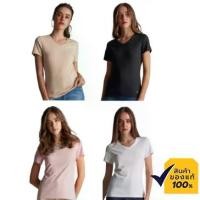 ราคา เสื้อยืดผู้หญิง Mc Jeans ดีไซน์ Less is More คอวี เนื้อผ้านุ่ม ระบายอากาศได้ดี MTSZ4 (1731906251985487341)