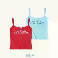 ราคา DADDYCLUB | Office Syndrome Tank Top เสื้อสายเดี่ยว ผ้าเรย่อน สุดน่ารัก women ผู้หญิง clothing ลูกไม้ สีแดง (1731595912947075663)