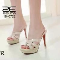 ราคา ส่งไว/ ขนาดหน้ากว้างลด 1 ไซส์(เท้าบานอวบสั่งตรงไซส์)/สูง11ซม./รองเท้าส้นสูงผู้หญิง หนังเงานิ่ม 4.5นิ้ว แบรนด์ZEVIDA 18-0725 (1730338509721405946)