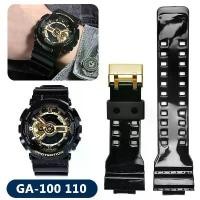 ราคา สายซิลิโคนสำหรับ Casio G-Shock GA-100/110/140/200/400/700/800 สำหรับผู้ชาย สีดำ หัวเข็มขัดทอง สายนาฬิกา 16mm สายนาฬิกา g shock ของแท้ casio watch watches strap (1731042635284253091)