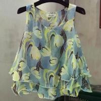 ราคา เสื้อกั๊กชีฟอง ชิ้นเดียว สำหรับสุภาพสตรี แขนสั้น สายเอี๊ยม คอลเลคชั่นฤดูร้อน 2024 สไตล์เกาหลี ลายดอกไม้เล็กๆ แขนกุด เสื้อชีฟอง นัวเนีย เสื้อฐาน สั้น สำหรับผู้หญิง (1731315870992729445)