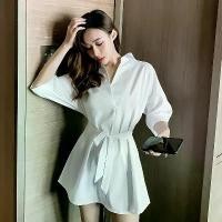 ราคา ชุดนอนบางฤดูร้อน, สำหรับผู้หญิง, สไตล์เซ็กซี่, เสื้อเชิ้ตสีขาวแฟนโปร่ง, ชุดเลานจ์ยั่วยวน, ชุดเสื้อ (1731548127738365189)