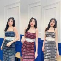 ราคา SpinnyHouse "ชุดเซ็ต ผ้าไหมพรม เสื้อสายเดี่ยว มาคู่กับ กระโปรงไหมพรมทอลายริ้ว ของมันต้องมีนะน้องนะ รุ่น เซ็ตนางฟ้า จัดส่งเฉพาะจุด (1731944723944474398)