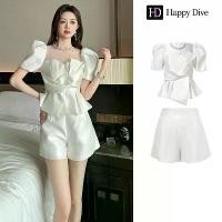 ราคา Happy Diva ชุดเซ็ท 2 ชิ้น ผญ เสื้อแขนพอง+กางเกงขาสั้น ชุดทำงาน ชุดไฮโซ จั๊มสูทผู้หญิง ชุดจั๊มสูทหญิง 30893 (1731889418047752009)