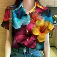 ราคา เสื้อฮาวายพิมพ์ลายดอกไม้, เสื้อวันหยุดริมทะเลฮาวาย, เสื้อเบลาส์แฟชั่นสตรี, เสื้อพิมพ์ลายหรูหรา, เหมาะสำหรับสงกรานต์, Songkran 2568 (1732161453730269946)
