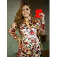 ราคา DR264 เดรสกำมะหยี่กี่เพ้าน้ำตาล เสื้อผ้าพลัสไซส์ Plussize Fashion ชุดคนอ้วน แฟชั่นสาวอวบ (1729998470814009846)
