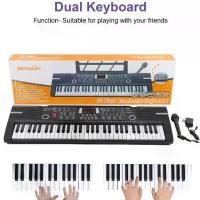 ราคา [พร้อมส่ง] คีย์บอร์ดไฟฟ้า 61 คีย์ Keyboard ไฟฟ้าคีย์บอร์ด เปียโนคีย์บอร์ด ใส่ถ่านได้ ฟรีไมค์โครโฟน อแดปเตอร์ และที่วางโน๊ต BD-663 (1731479145566537310)