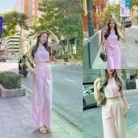 ราคา ชมพู เทา ดำ SLYQ FONDUE TWEED SLEEVELESS TOP & PANTS SET ชุดเซ็ทผ้าทวีดเสื้อแขนกุดกับกางเกงขายาว (1729876950625716504)
