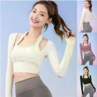 ราคา ใหม่✨พร้อมส่ง❄️(YOGA-627) เสื้อออกกำลังกายผู้หญิง เสื้อครอปโยคะแขนยาว เสื้อบราแขนยาว แบบ 2 ชั้น sales (1731623857100588346)