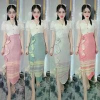 ราคา ชุดเดรสผ้าไทยเสื้อลูกไม้แต่งกระโปรงลายไทยสุดหรู ไส่ทำงาน ใส่ออกงาน งานบุญ งานบวช งานแต่ง ได้ครบคะ (1731596037119968417)