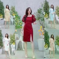 ราคา เดรสออกงาน สวยหรู ดูดี เดรสแฟชั่นพร้อมส่ง เดรสทำงาน น่ารัก แต่งแขนผ้าปอม สวย ตรงปก ใส่ไปงานเลี้ยง งานแต่ง ดูหรู เดรสสีแดง ขาว โอรส ฟ้า ครีม (1732059763768002787)