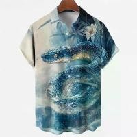 ราคา เสื้อเชิ้ตแขนสั้นผู้ชาย ปีงู ปีใหม่ 2565 แฟชั่นแบบส่วนตัว ทรงหลวมและลำลอง เสื้อเชิ้ตระบายอากาศ พิมพ์ลายงู (1731846851873639146)