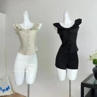 ราคา เสื้อไหล่หอม Rila ทำจากผ้าลินิน เครื่องหมายธรรมชาติ จีบฝรั่งเศส คอวีลึก เอวสลิม สไตล์ผู้ใหญ่หรูหรา เสื้อผ้าผู้หญิง คอปาด ยืด คอปก ตา ข่าย สี ชมพู ลูกไม้ ผ่าหน้า (1732125793566098629)