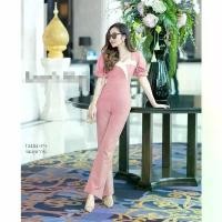 ราคา Garden Clothes ชุดจั๊มสูท จั๊มสูทขายาว แขนพอง ตัดต่อผ้าทูโทน สีชมพูหวาน (1732225585927916223)