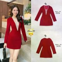 ราคา เดรสแขนยาว ทรงสวยมาก เนื้อผ้ากำมะหยี่ มีดีเทลแต่งเพชร ช่วงหน้าอกเป็นซีทรูสวยลงตัว หรูหรามาก ชุดมีซับในอย่างดี หน้าอกมีฟองน้ำ มีซิบด้านหลัง ใส่เที่ยว วันตรุษจีน วานวานเลนไทน์ ออ (1731449445167040427)