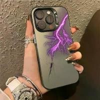 ราคา Purple Lightning Compatible with Apple 16 Pro Max/iPhone 15/iPhone 14 Personalized Trendy Silver Phone CaseX/XSเคสโทรศัพท์ 12 11 10 9 8 7ทนทานต่อการตกหล่นเคส (1732069690062179068)